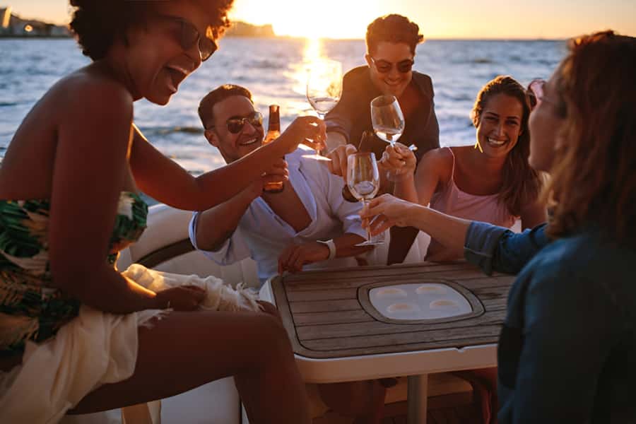 Cartagena: Party Boat to Cholon Beach with 2 Drinks & Lunch - Starting in El Laguito, Bocagrande, or at the Clock Tower