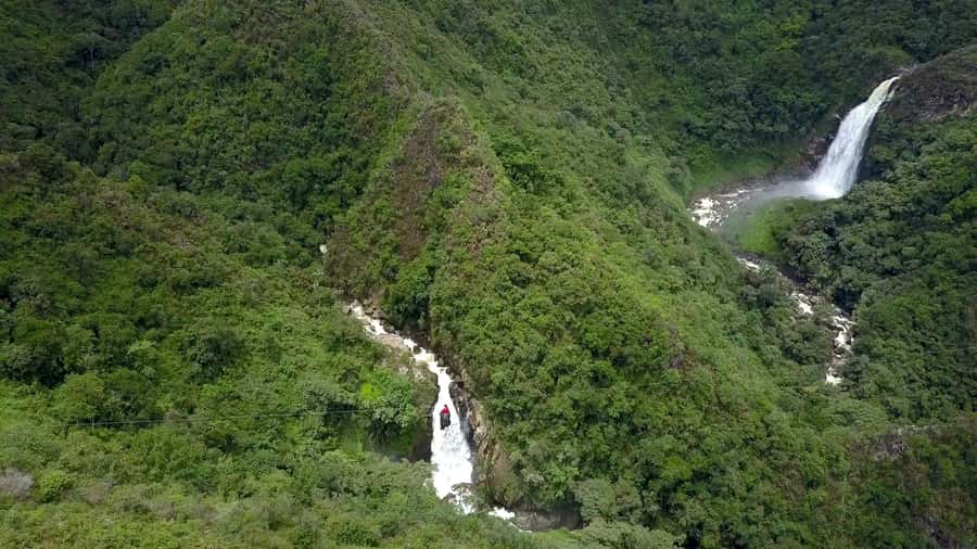 From Medellin: Epic Zipline and Giant Waterfall - Hiking to the base of the 100-meter waterfall