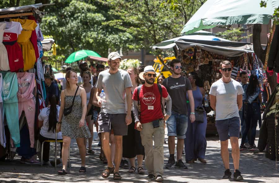 Medellin Historic Walking Tour - El Hueco, street life, and a short food stop