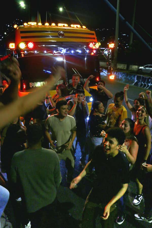 Medellin: Rumbero Party Bus with all the beer you can drink - Calle 70 brings a different kind of nightlife energy