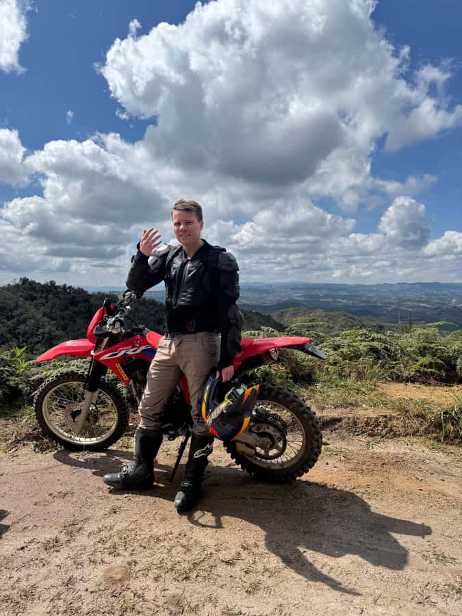 Off-road motorcycle adventure through the Medellín mountains - Local food, trout, and a useful break