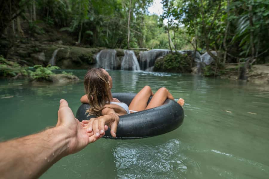 Palomino: Palomino River Tubing and Hiking Tour - Crossing Palomino by motorbike