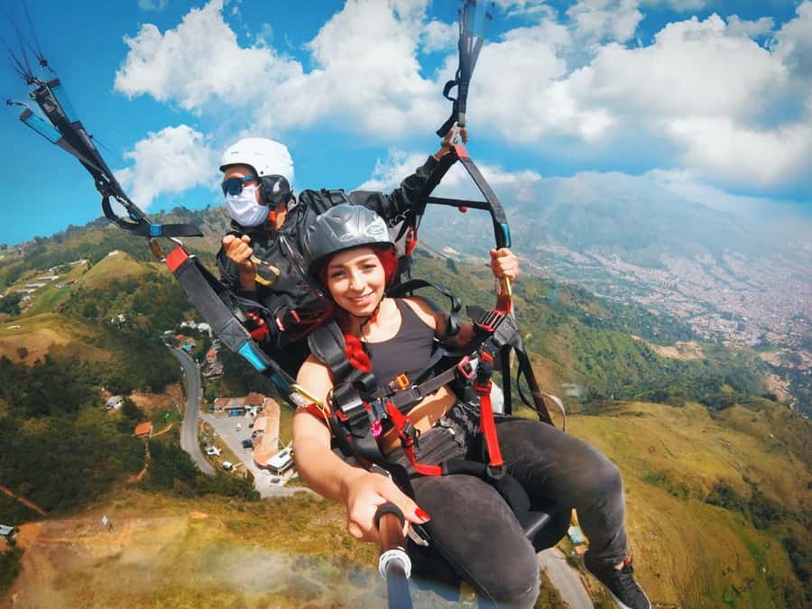 Paraglide over beautiful Medellin - Driving Up Medellín’s Mountain Roads