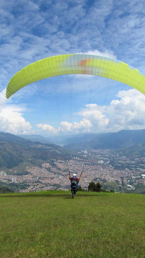 Paraglide over beautiful Medellin - Learning Coffee the Traditional Way