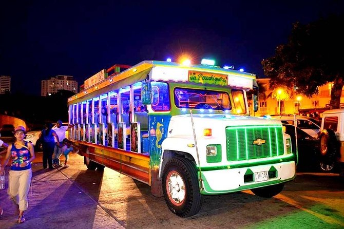 Party Bus Tour - Passing the Clock Tower, San Felipe Castle, and La India Catalina
