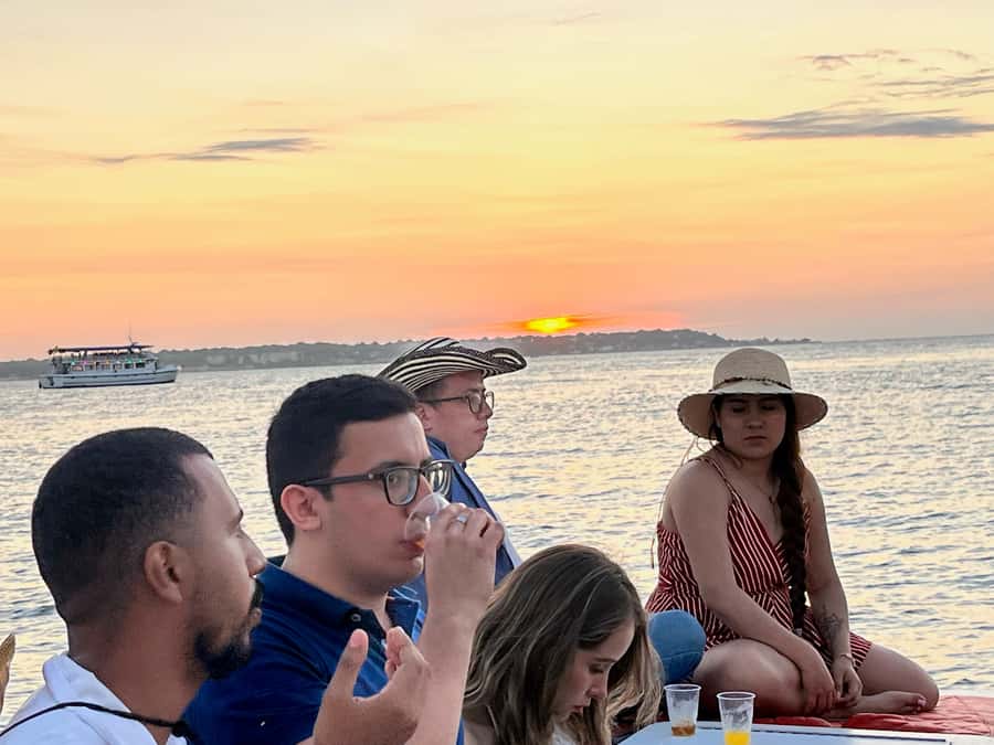 Sunset boat tour open bar and free club entrance Cartagena - Sunset views across Cartagena Bay