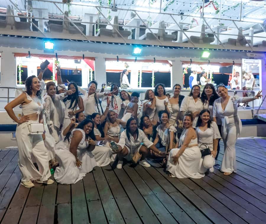 White Night Boat Party: Dinner Buffet, Dancing and Open Bar - Dinner with Two Proteins and Four Side Dishes